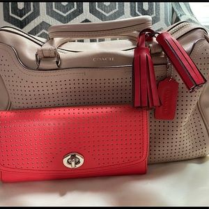 Coach Legacy Haley Perforated Leather Bag+Wallet